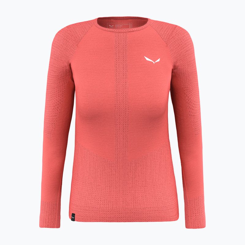 Salewa Zebru Med Warm AMR, manica lunga termica da donna, colore corallo fluo