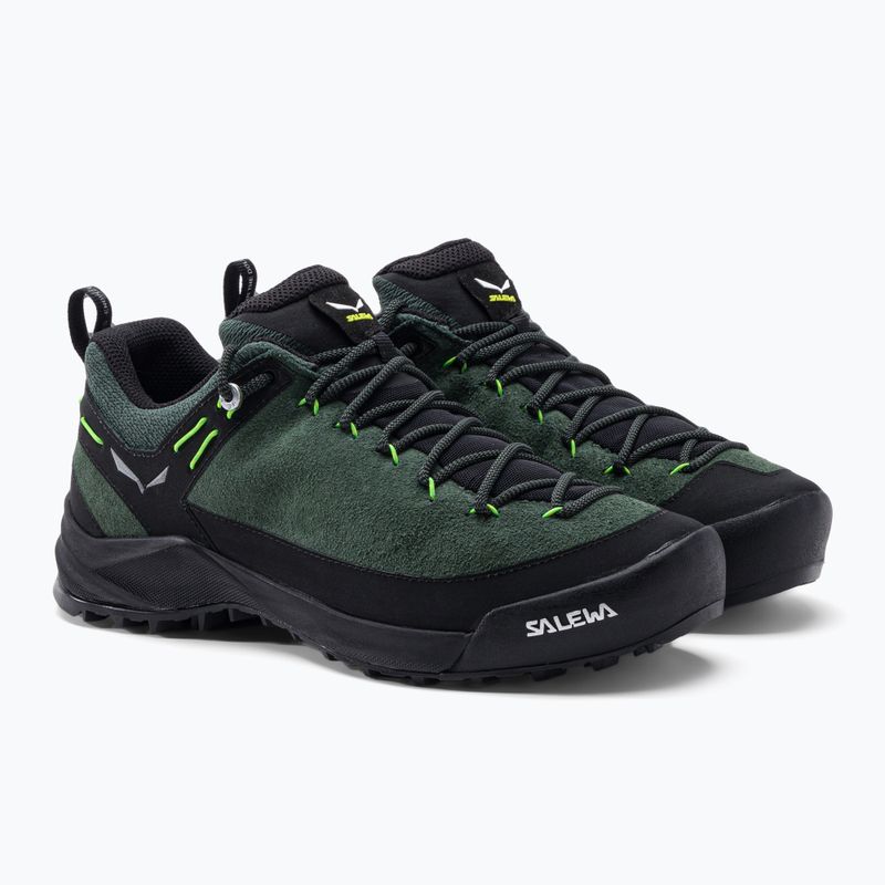 Salewa Wildfire Leather scarpe da trekking da uomo verde grezzo/nero 5