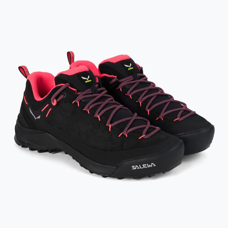 Salewa Wildfire Leather scarpe da trekking da donna nero/fluo coral 5