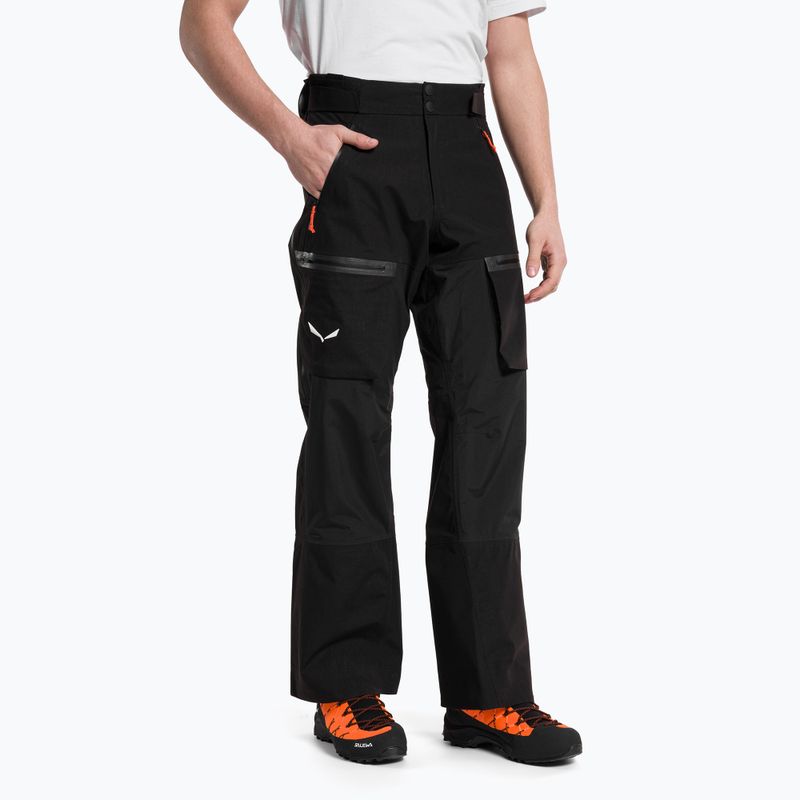 Pantaloni a membrana Salewa Sella 3L PTXR da uomo, nero out