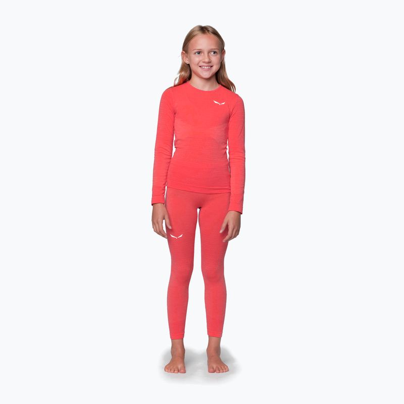 Pantaloni termici da bambino Salewa Zebru Medium Warm AMR fluo coral 2