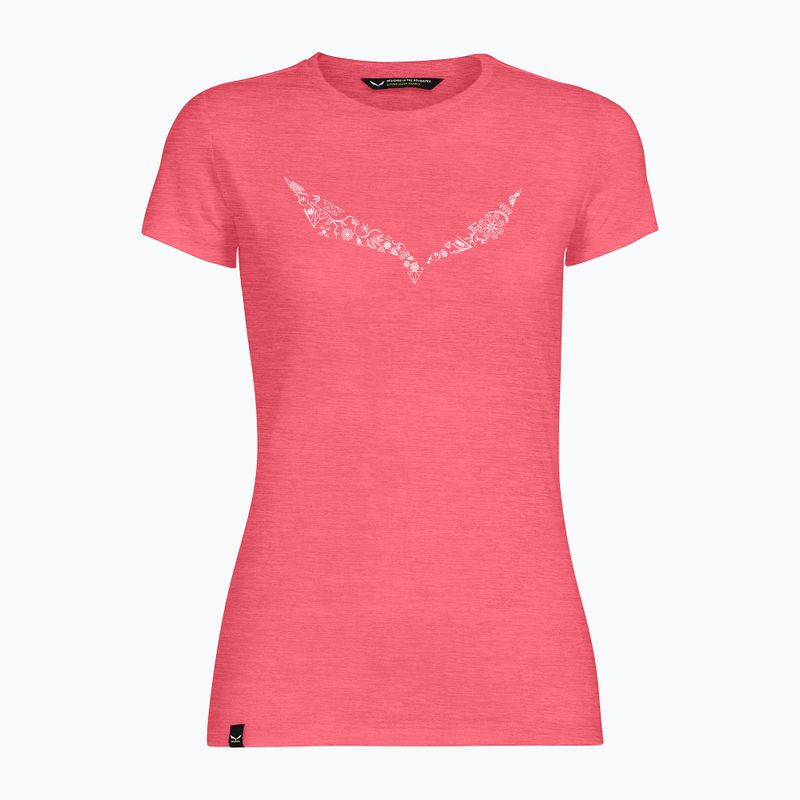 Maglia trekking donna Salewa Solid Dry calypso coral mel