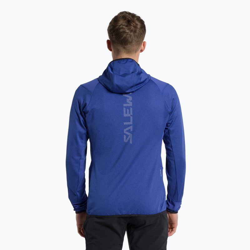 Felpa trekking Salewa da uomo Agner Hybrid PL/DST FZ Hoody melange elettrico 3