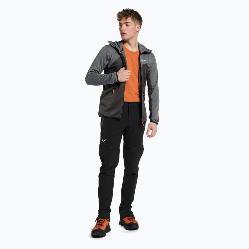 Felpa trekking uomo Salewa Puez Melange PL FZ Hoody nero melange 2