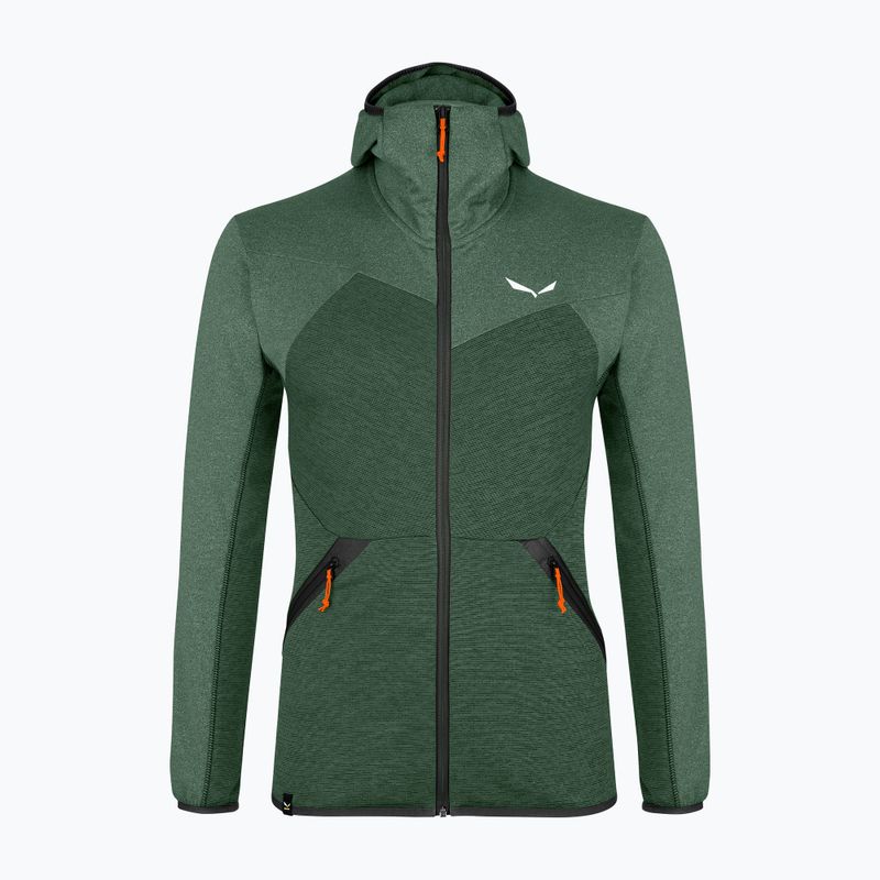 Felpa trekking uomo Salewa Puez Melange PL FZ Hoody verde grezzo melange