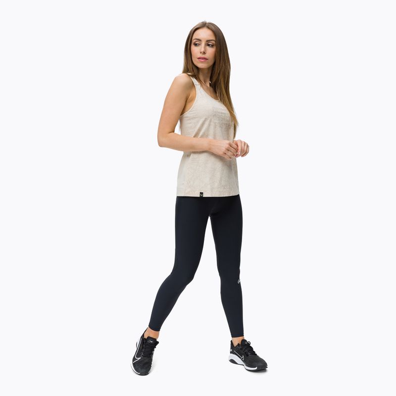Maglietta da arrampicata Salewa Lavaredo Hemp Print Tank oatmeal da donna 2