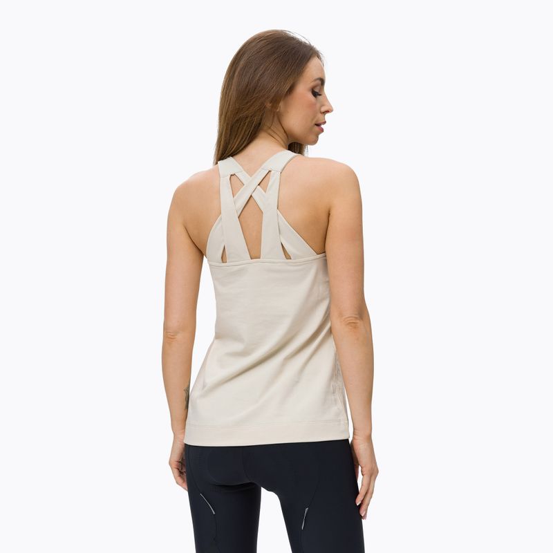 Maglietta da arrampicata Salewa Lavaredo Hemp Print Tank oatmeal da donna 3