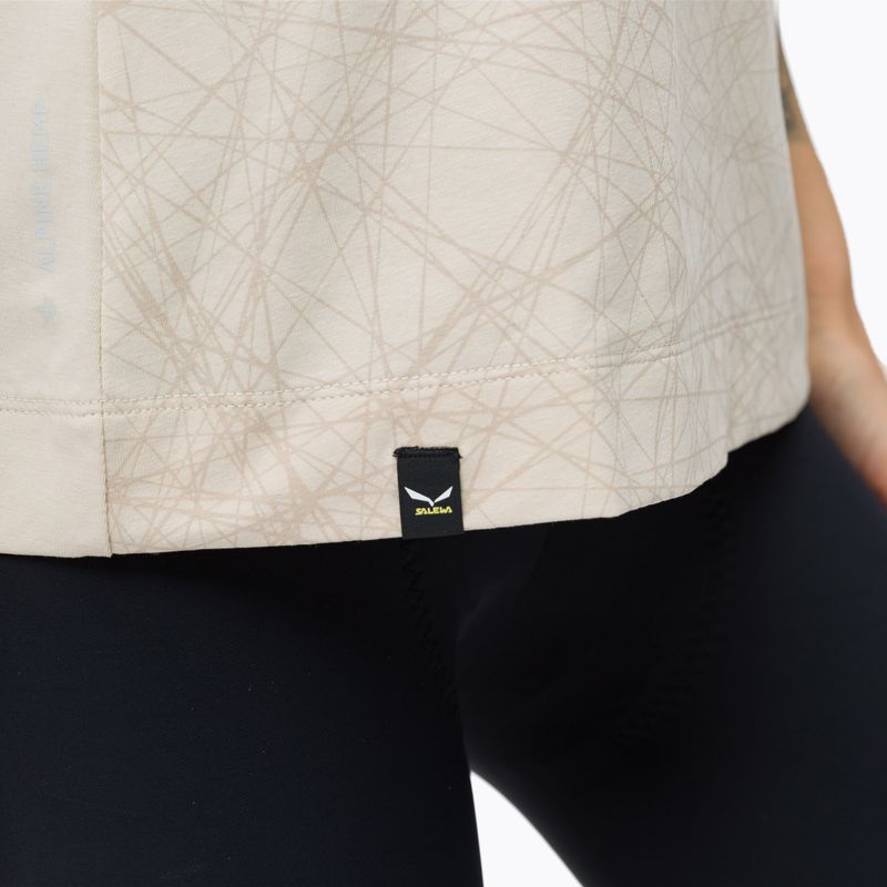 Maglietta da arrampicata Salewa Lavaredo Hemp Print Tank oatmeal da donna 5