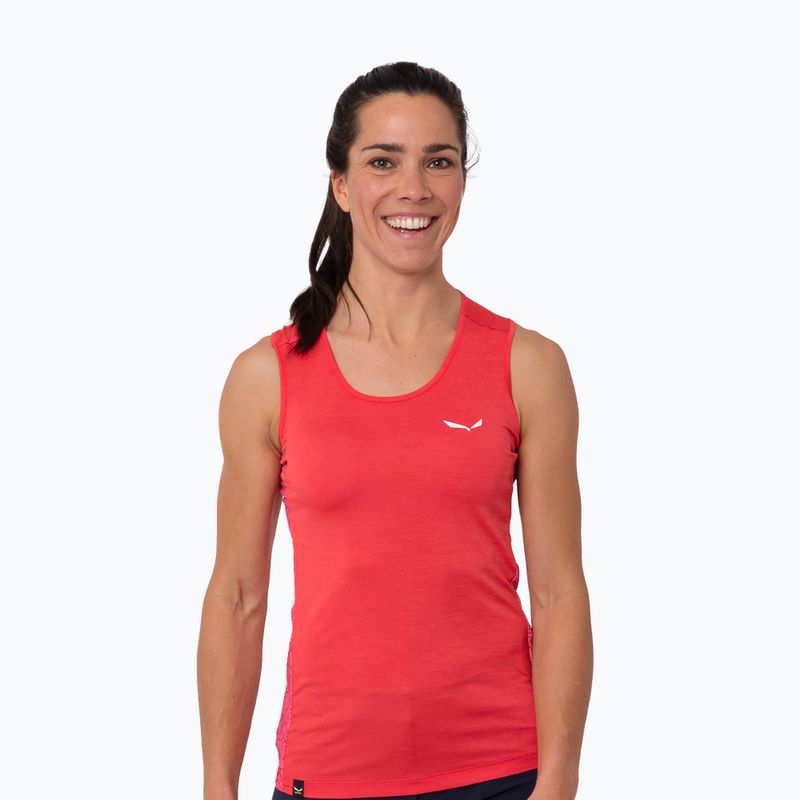 T-shirt trekking donna Salewa Puez Graphic Dry Tank calypso coral melange