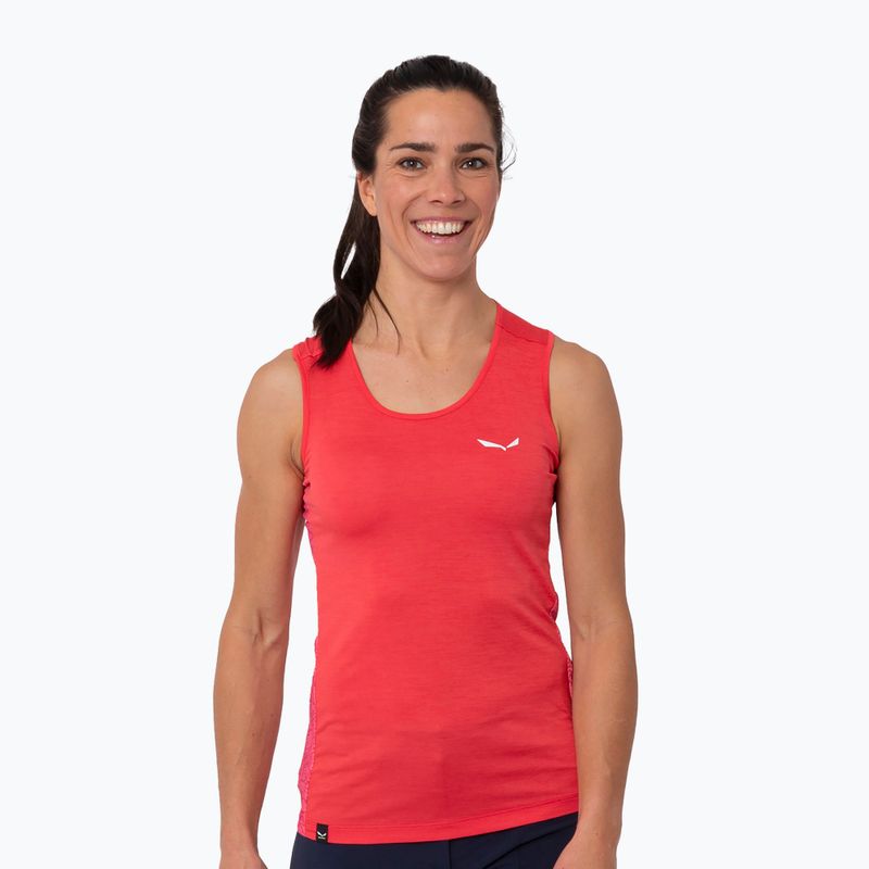 T-shirt trekking donna Salewa Puez Graphic Dry Tank calypso coral melange 2