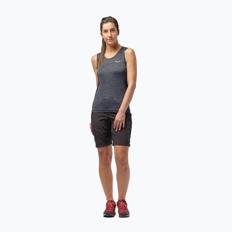 Maglietta trekking donna Salewa Puez Graphic Dry Tank nero melange 2