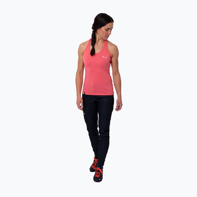 Maglietta trekking Salewa donna Agner Hybrid Dry Tank calypso coral mel 2