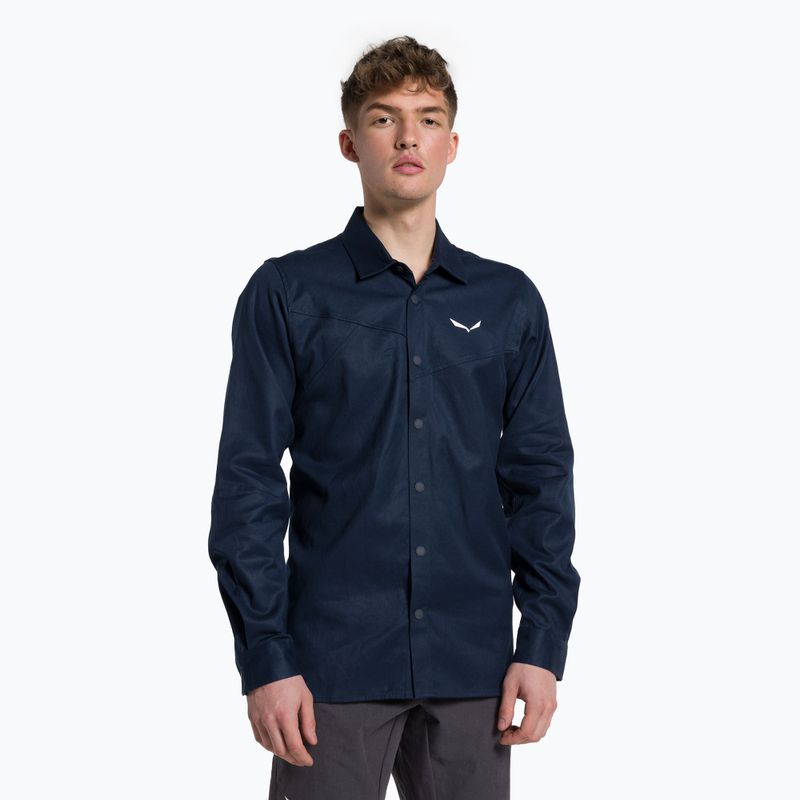 Camicia blazer Salewa Fanes Hemp da uomo, colore navy