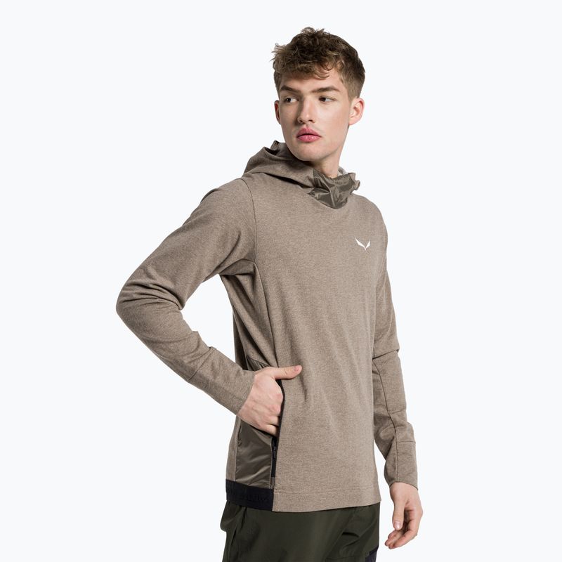 Felpa da trekking da uomo Salewa Fanes AM Hoody bungee cord melange