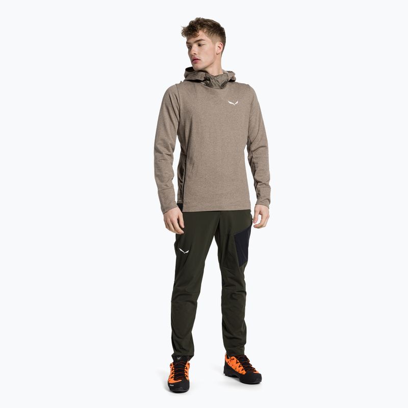 Felpa da trekking da uomo Salewa Fanes AM Hoody bungee cord melange 2