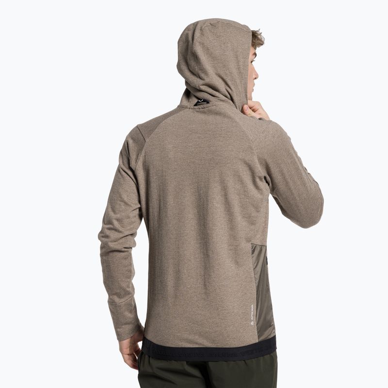 Felpa da trekking da uomo Salewa Fanes AM Hoody bungee cord melange 3