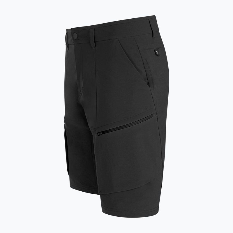 Pantaloncini da trekking da uomo Salewa Puez DST Cargo nero out 2