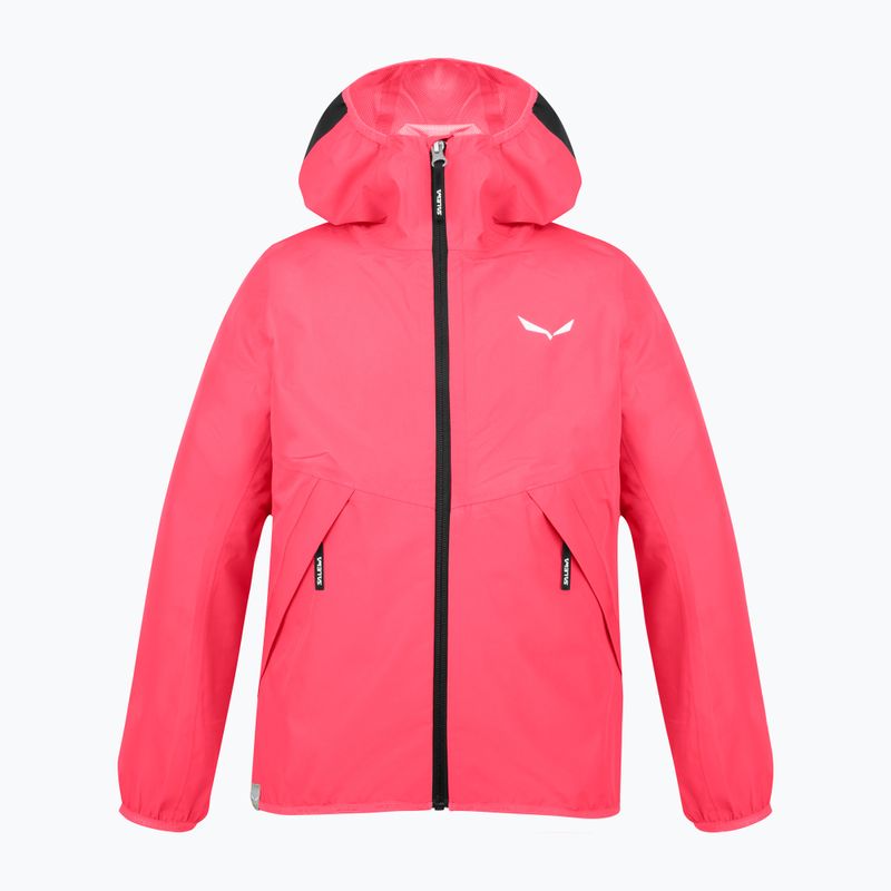Giacca da pioggia Salewa Aqua PTX calypso coral da bambino 4