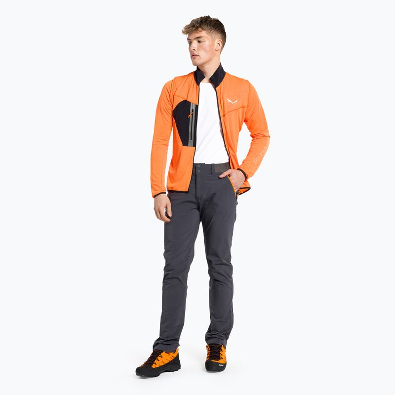 Pantaloni softshell da uomo Salewa Pedroc 3 DST onyx/arancio fluo 2