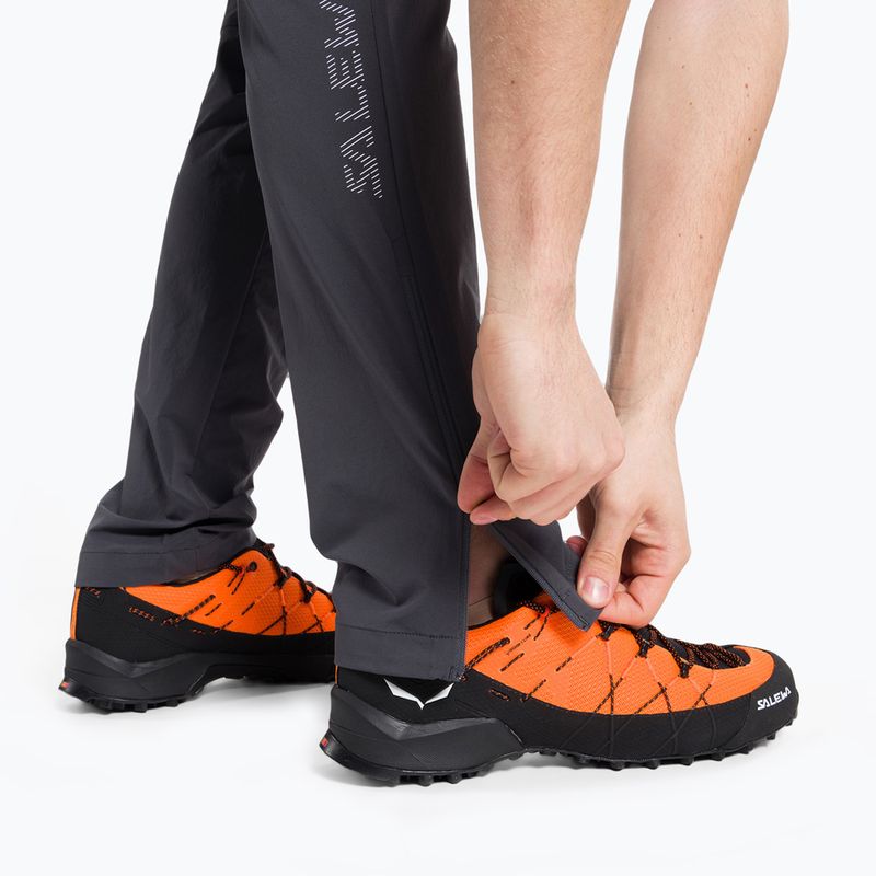Pantaloni softshell da uomo Salewa Pedroc 3 DST onyx/arancio fluo 5