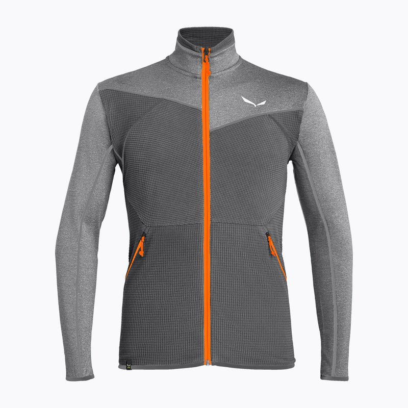 Felpa trekking Salewa da uomo Puez Hybrid PL FZ onyx melange/arancio fluo 4