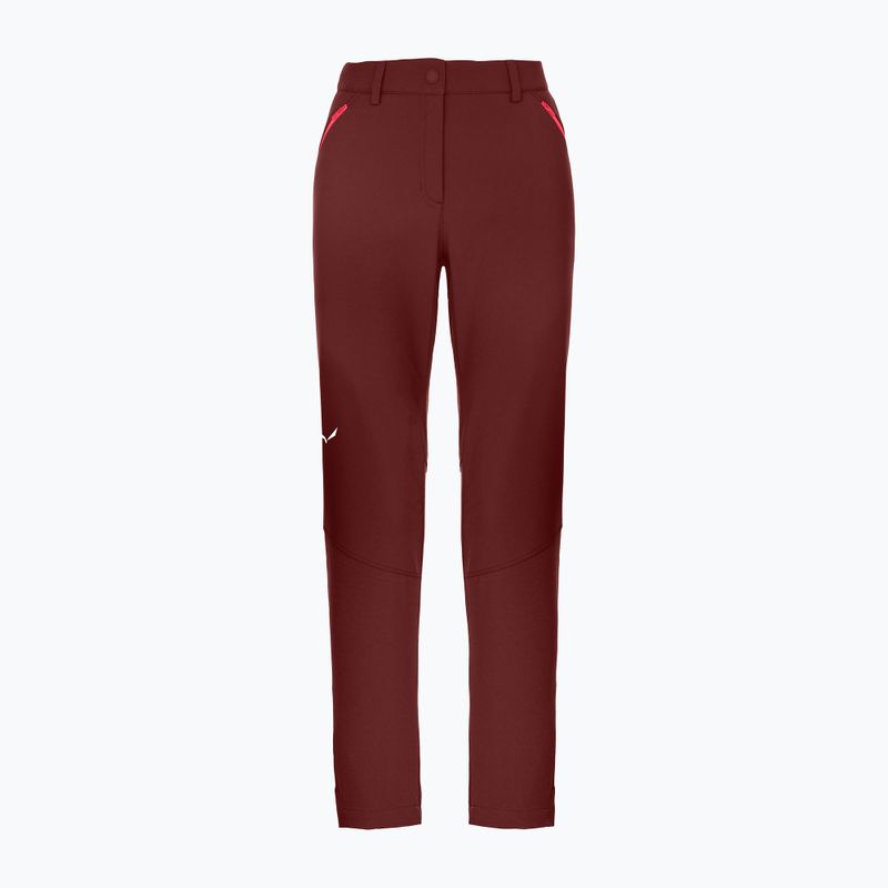 Pantaloni softshell da donna Salewa Dolomia syrah/fluo coral 4