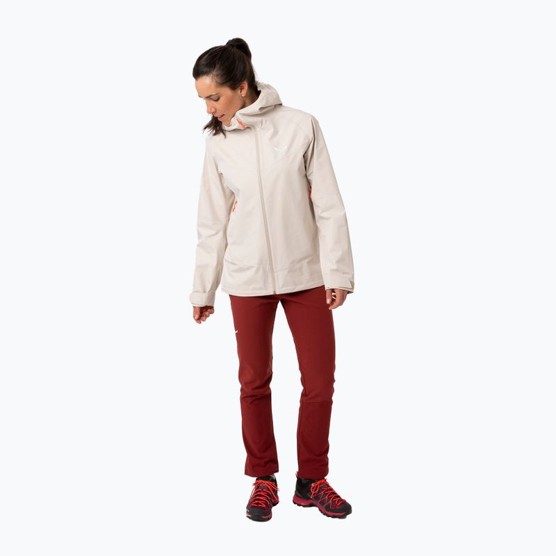 Pantaloni softshell da donna Salewa Dolomia syrah/fluo coral 7