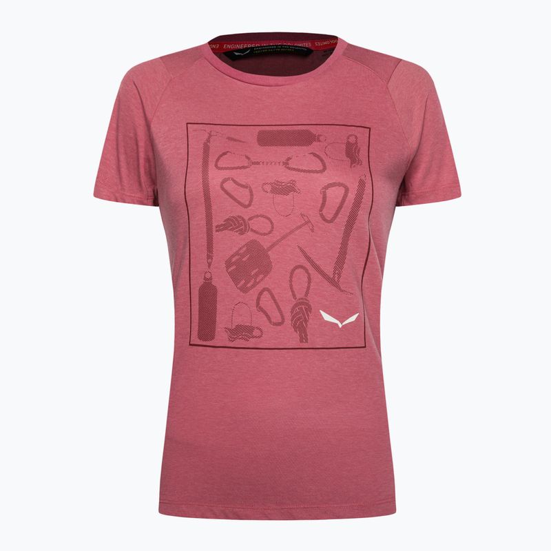 Maglia da trekking Salewa Pure Box Dry da donna malva-modello melange/sirena