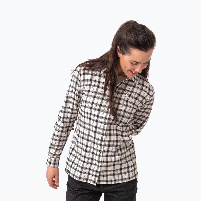 Camicia Fanes Flannel 5PL da donna Salewa, color avena/nero.