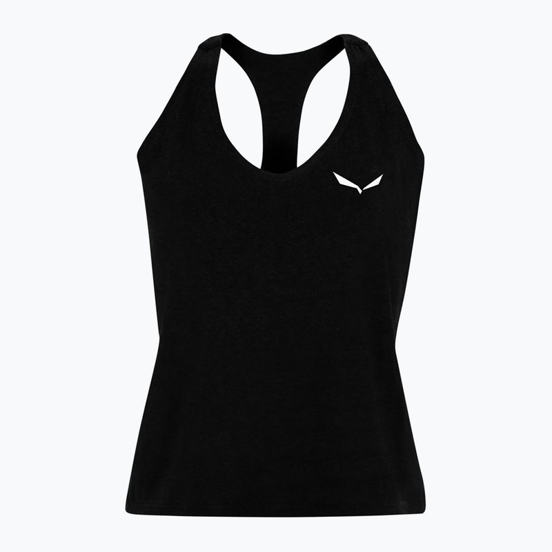Maglietta da arrampicata Salewa donna Lavaredo Hemp Crop Tank nero out