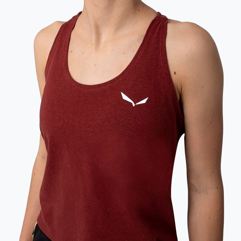 Salewa Lavaredo Hemp Crop Tank maglia da arrampicata donna syrah 3