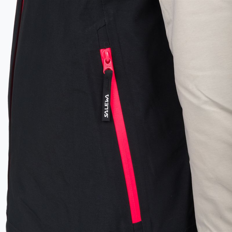 Giacca da sci Salewa Sella PTX/TWR da bambino, color avena/nero/fluo corallo 8