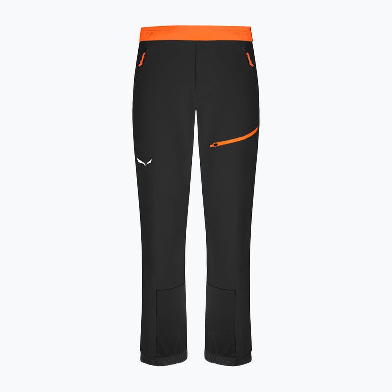 Pantaloni softshell Salewa da uomo Sella DST Lights nero/arancio fluo 5
