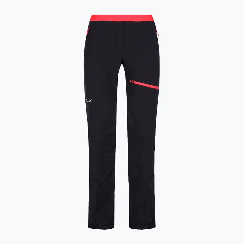 Pantaloni softshell Salewa da donna Sella DST Lights black out/fluo coral