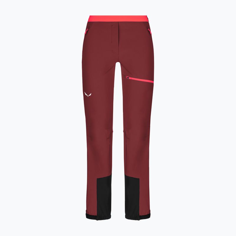 Pantaloni softshell Salewa da donna Sella DST Lights syrah/nero out/corallo fluo 4