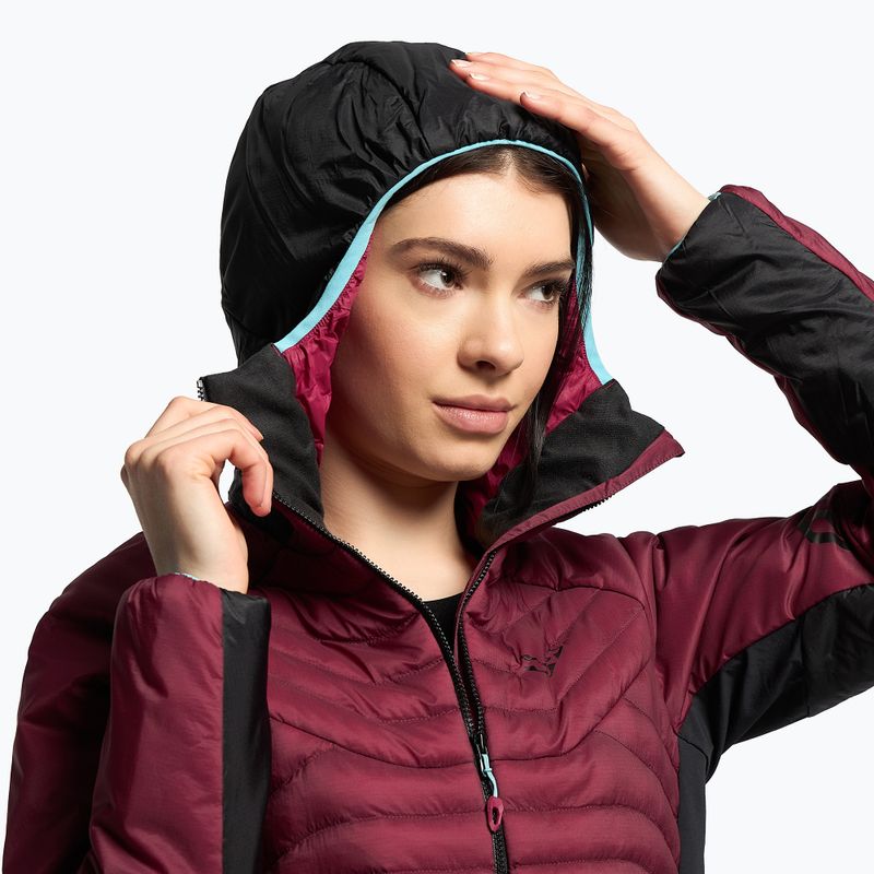 Giacca ibrida DYNAFIT Speed Insulation da donna con cappuccio rosso barbabietola 5