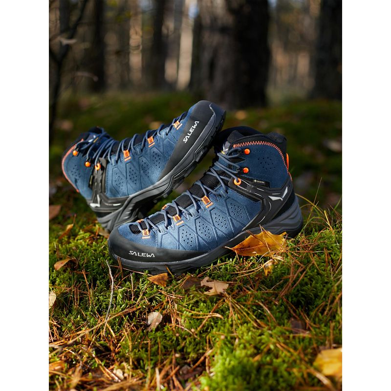 Scarponi da trekking da uomo Salewa Alp Trainer 2 Mid GTX dark denim/arancio fluo 13