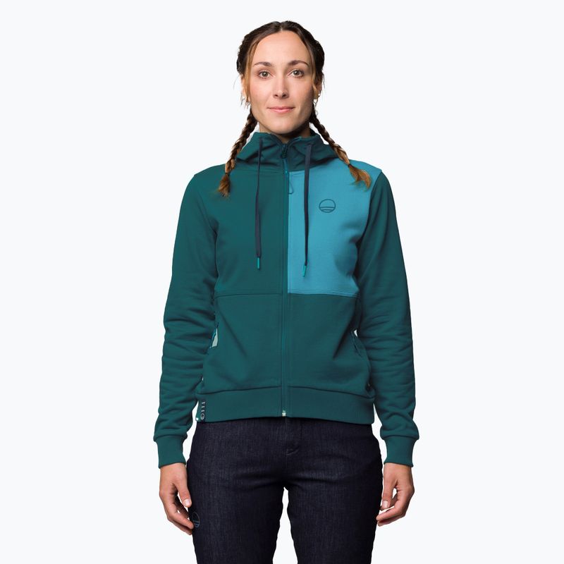 Felpa da arrampicata Wild Country Flow 2 Hoody donna, petrolio/3370