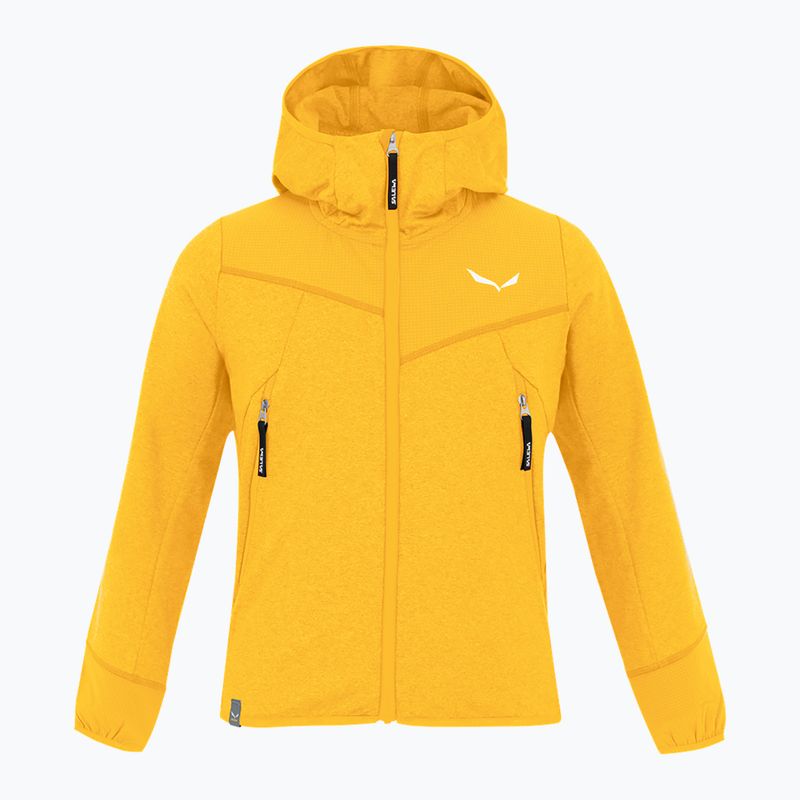 Felpa trekking da bambino Salewa Agner Melange PL FZ Hoody oro melange