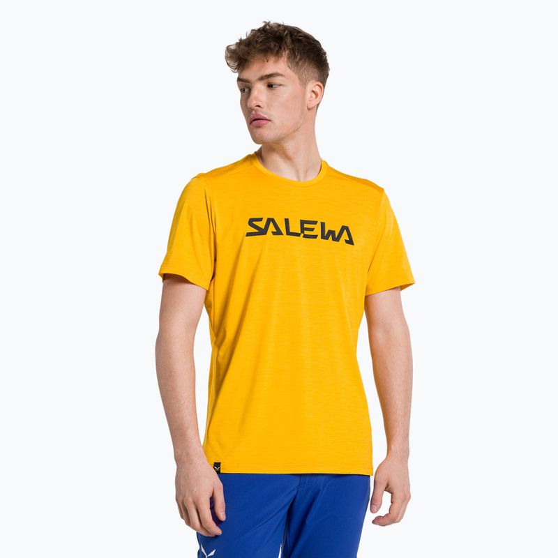 Maglietta da trekking Salewa da uomo Puez Hybrid 2 Dry oro melange