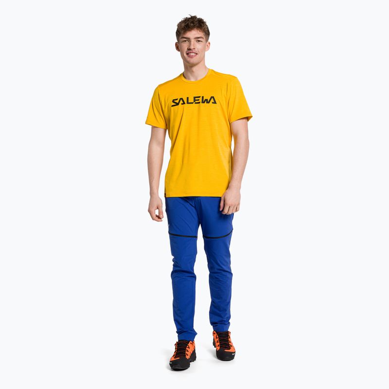 Maglietta da trekking Salewa da uomo Puez Hybrid 2 Dry oro melange 2