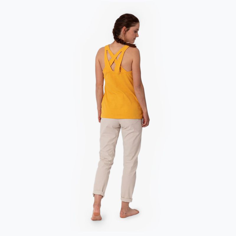 Maglietta da arrampicata Salewa donna Lavaredo Hemp Graphic Tank oro 2