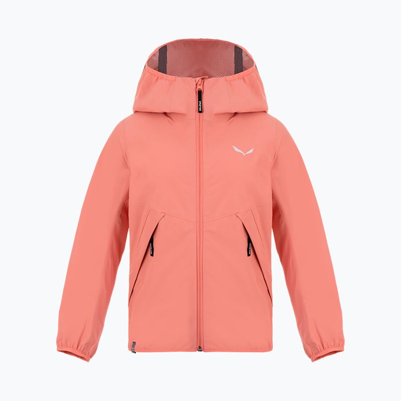 Giacca antipioggia Salewa Aqua PTX rosa lantana per bambini 3