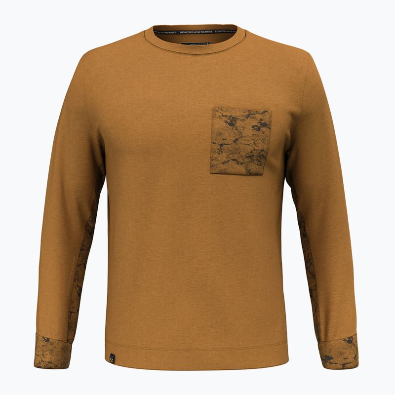 Felpa trekking uomo Salewa Lavaredo Hemp Pullover marrone oro 5