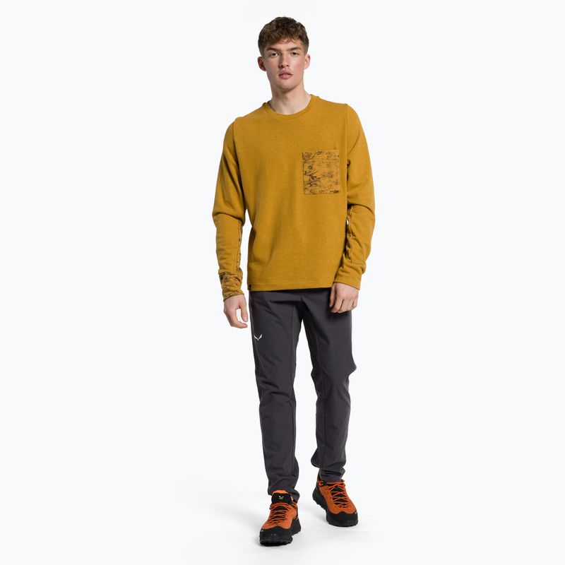 Felpa trekking uomo Salewa Lavaredo Hemp Pullover marrone oro 2
