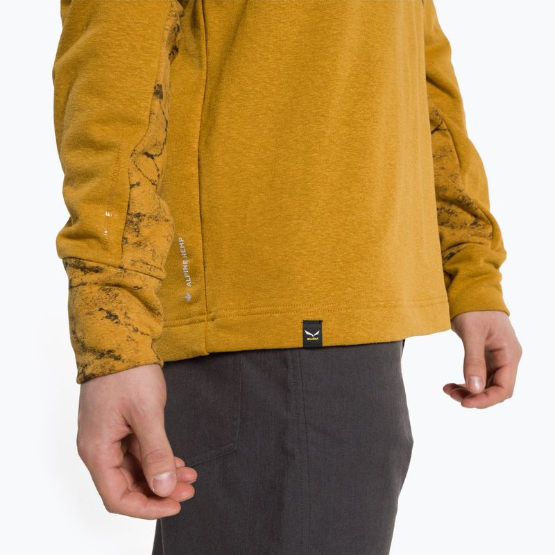 Felpa trekking uomo Salewa Lavaredo Hemp Pullover marrone oro 4