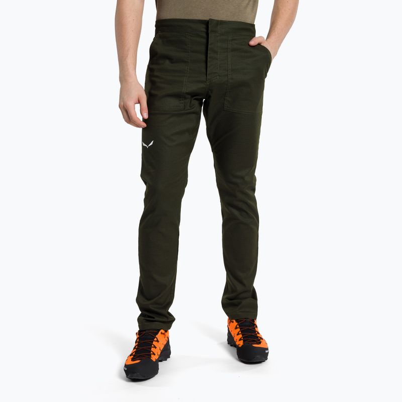 Pantaloni da arrampicata Salewa Lavaredo Hemp Ripstop da uomo oliva scuro