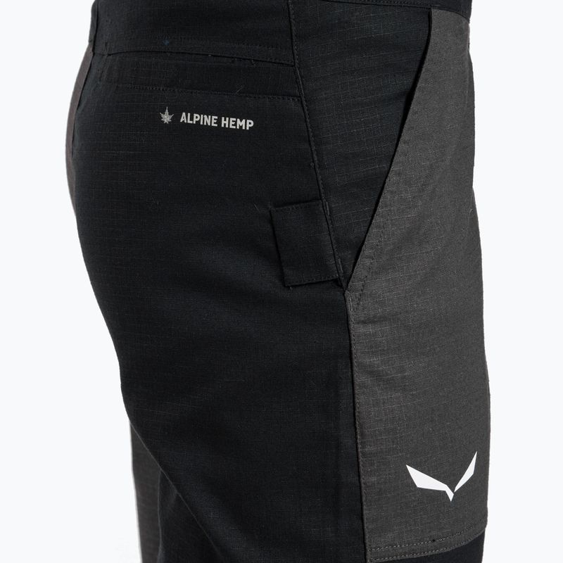 Pantaloncini da arrampicata Salewa Lavaredo Hemp Ripstop da uomo, nero out 4