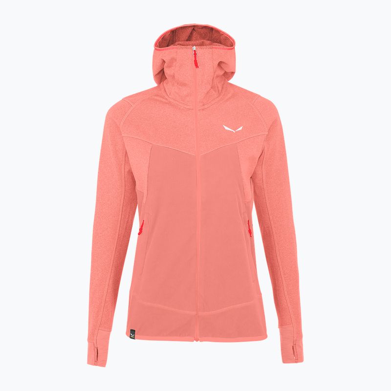 Felpa trekking Salewa donna Puez Hybrid PL FZ Hoody rosa lantana melange