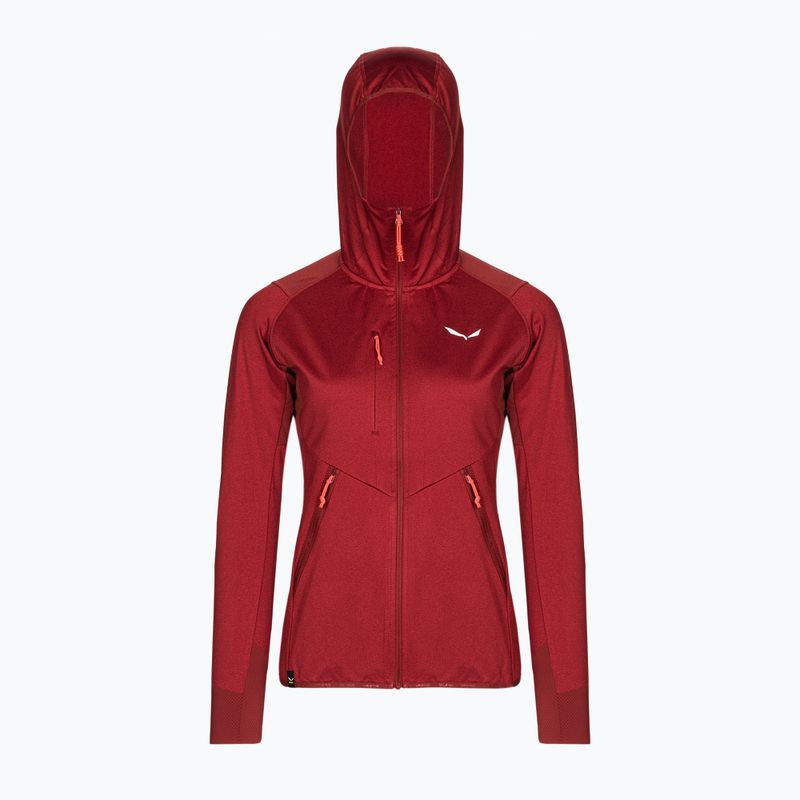 Felpa trekking Salewa donna Agner Hybrid PL/DST FZ Hoody syrah melange